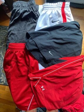 Under Armour/Nike Red, Black & White Basketball Shorts Bundle (5)